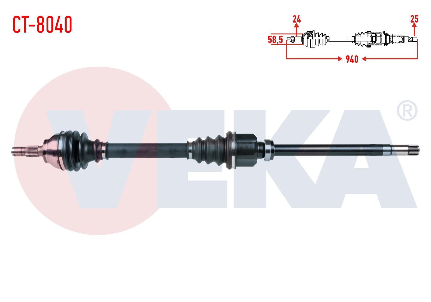 KOMPLE AKS SAG ON CITROEN C4 (B7) 1.6 HDI A-T/M-T UZUNLUK 940mm 2009-