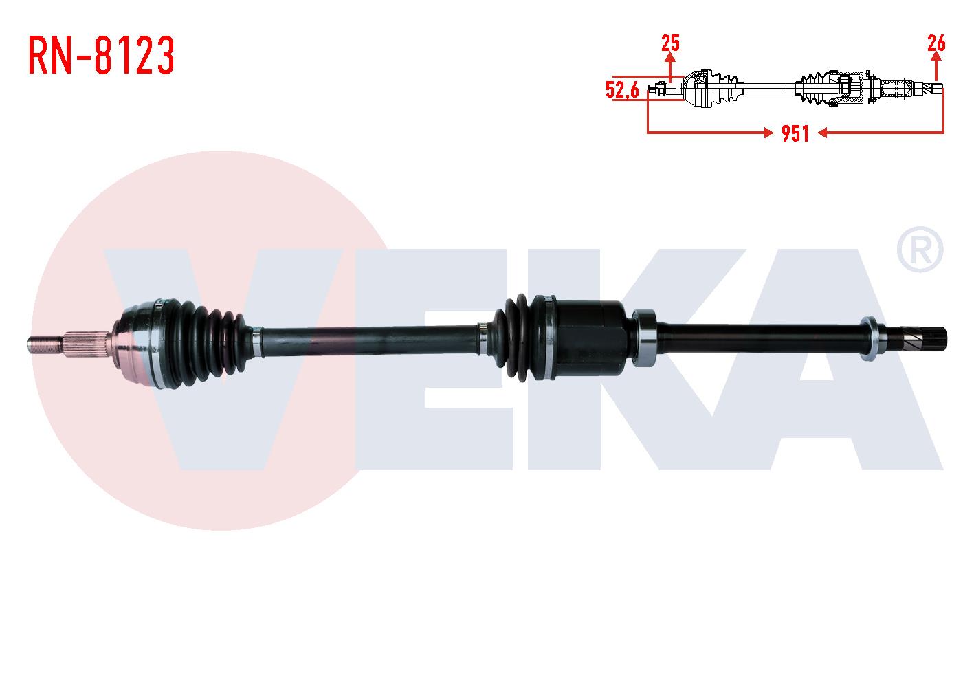 KOMPLE AKS SAG ON DACIA DUSTER 1.5 DCI 4X2 UZUNLUK 951mm 2012-