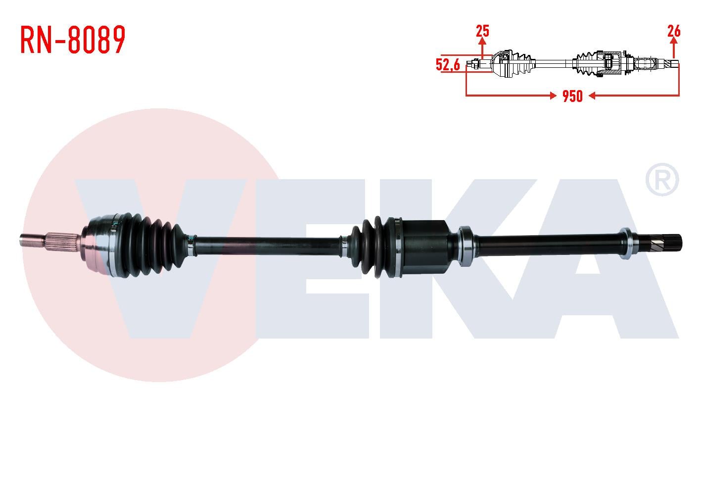 KOMPLE AKS SAG ON DACIA DUSTER 1.5 DCI UZUNLUK 950mm 2010-