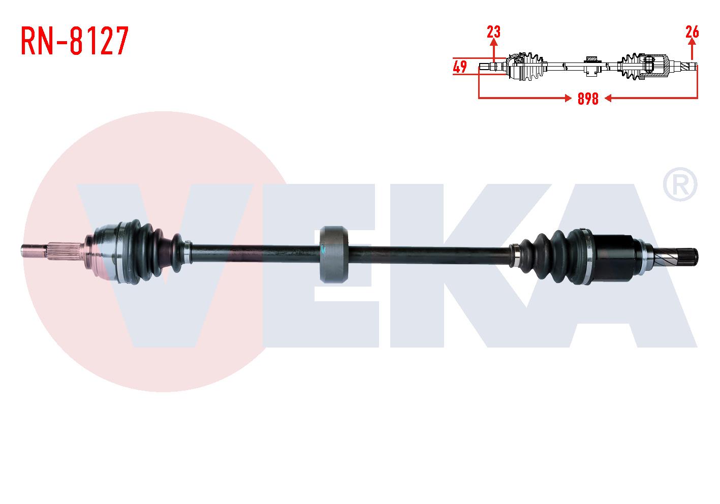 KOMPLE AKS SAG ON DACIA SANDERO STEPWAY 1.5 DCI UZUNLUK 898mm 2012-