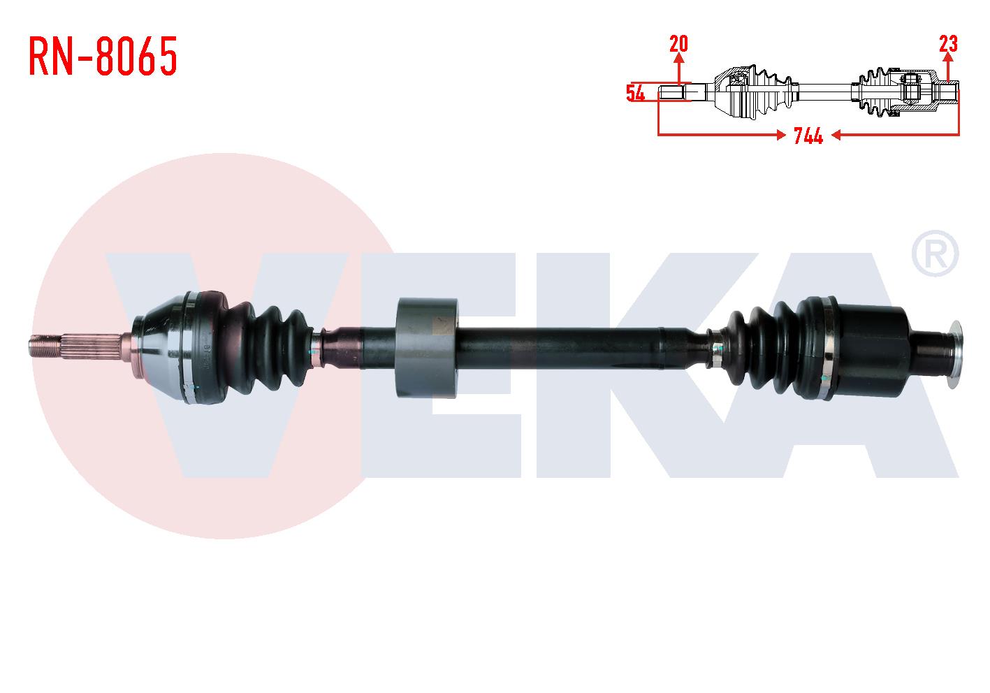 KOMPLE AKS SAG ON DACIA SOLENZA 1.4i UZUNLUK 744mm 2003-