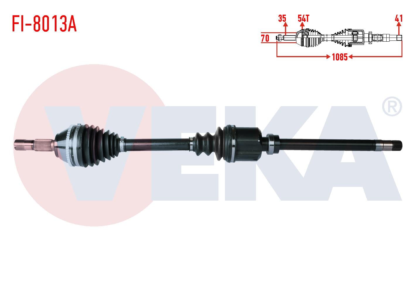 KOMPLE AKS SAG ON FIAT DUCATO (230) 2.5 D 18q ABSLI 54 DIS UZUNLUK 1085mm 1994-2002