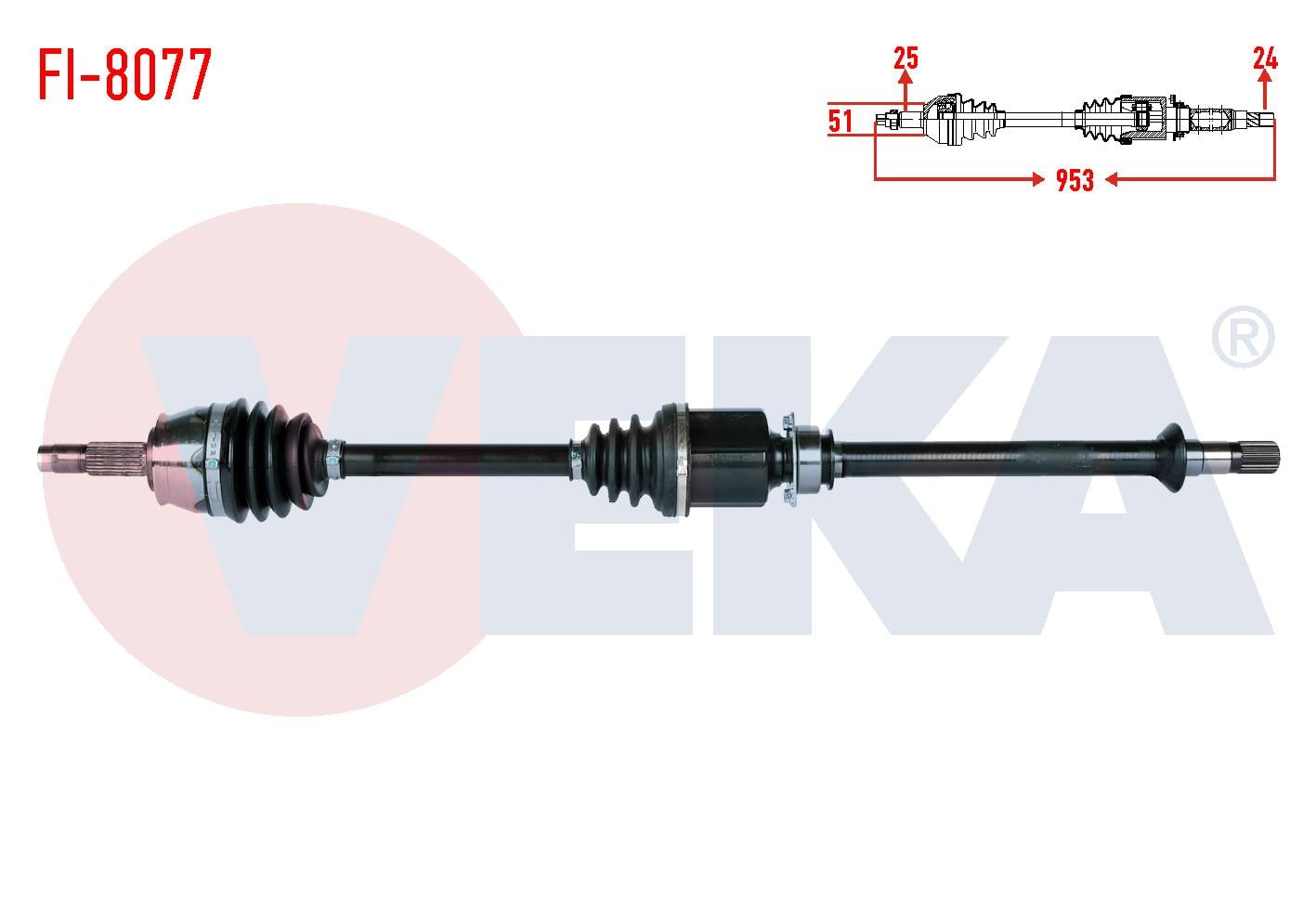 KOMPLE AKS SAG ON FIAT EGEA 1.3 MJT M-T UZUNLUK 953 mm 2015-