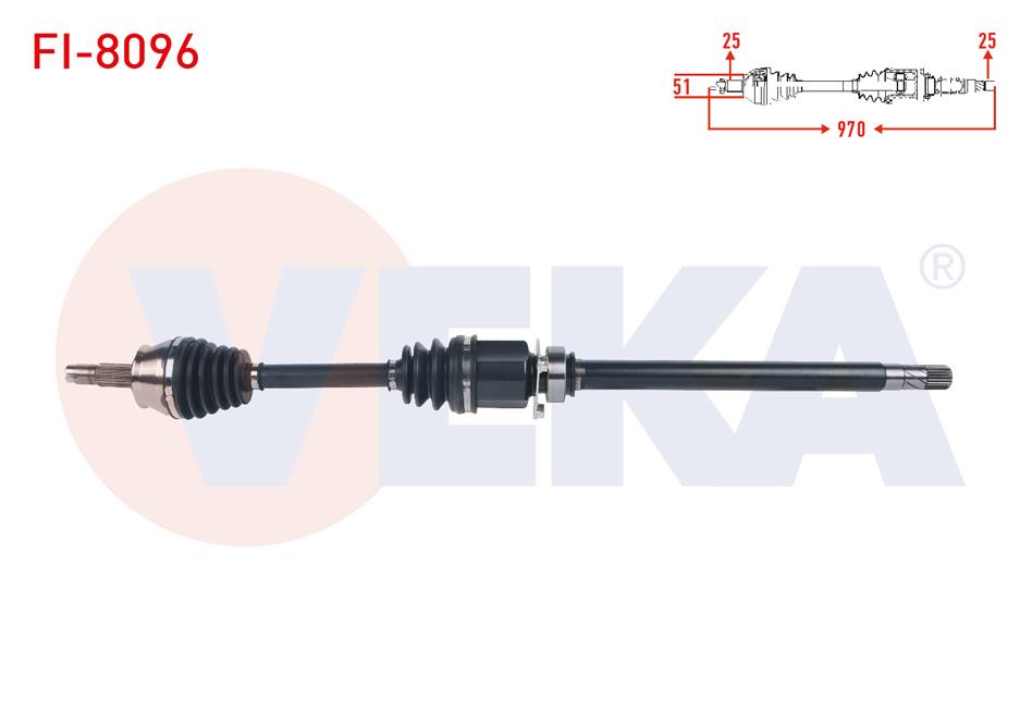 KOMPLE AKS SAG ON FIAT EGEA 1.4 T-JET M-T UZUNLUK 970mm 2015-