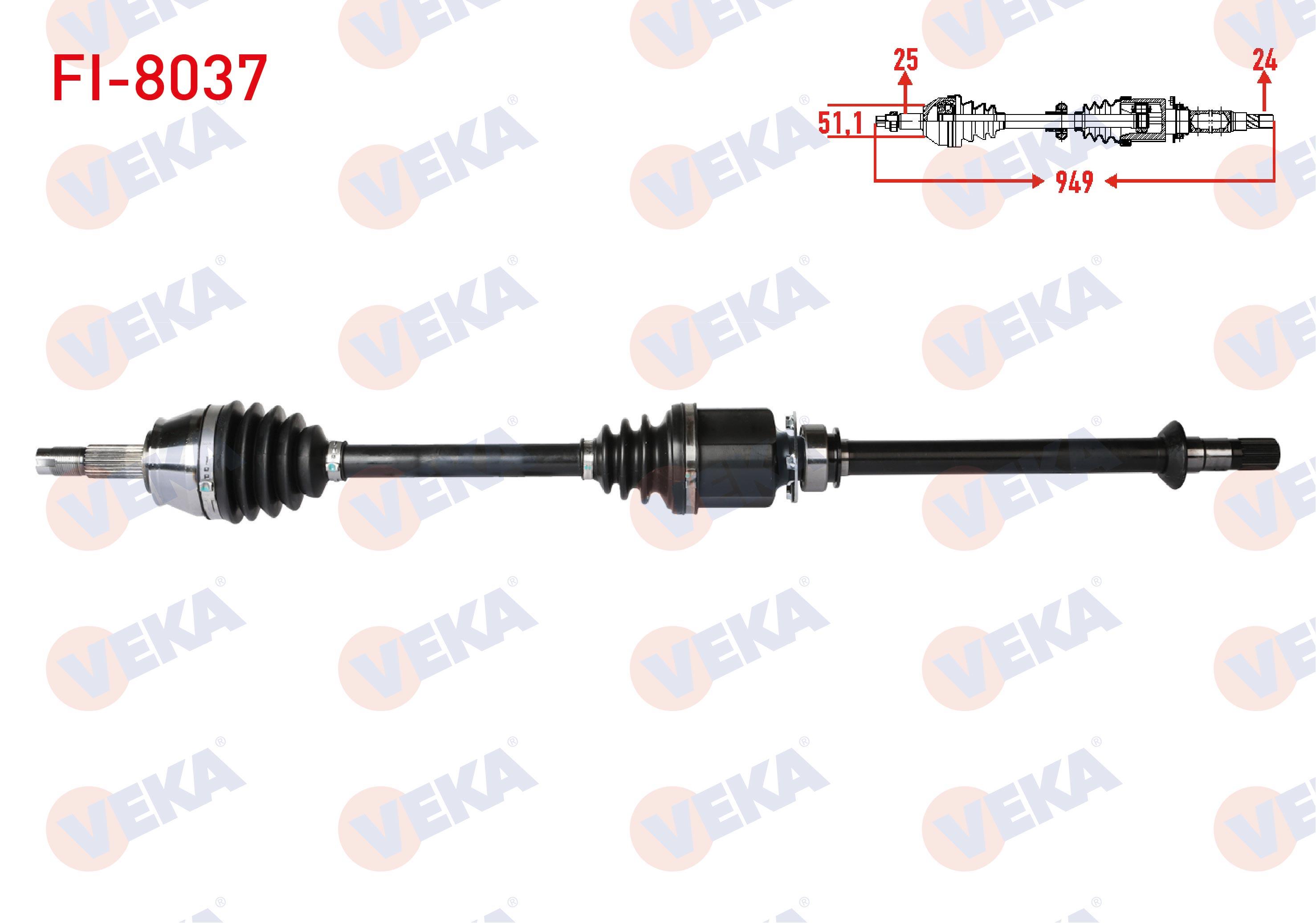 KOMPLE AKS SAG ON FIAT LINEA (323) 1.3 MJT 90 HP UZUNLUK 949mm 2007-