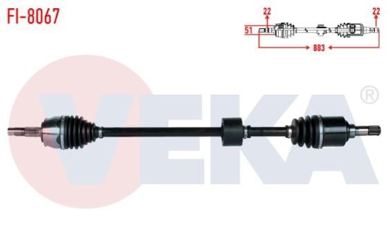 KOMPLE AKS SAG ON FIAT LINEA (323) 1.4 UZUNLUK 883mm 2007-