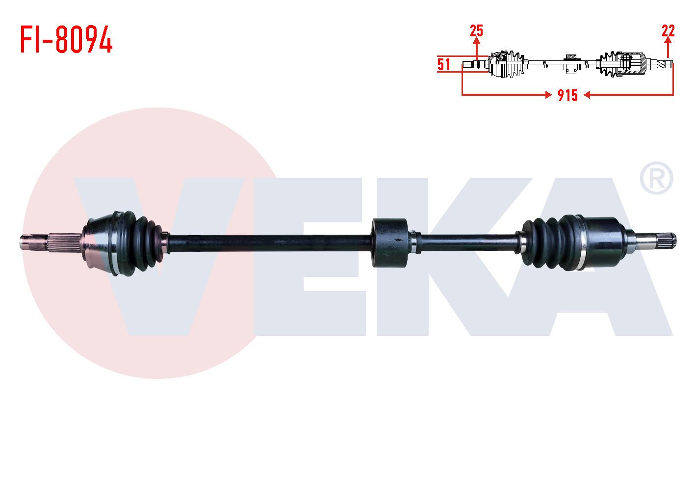 KOMPLE AKS SAG ON FIAT MAREA LIBERTY (185) 1.6i 16v M-T UZUNLUK 915mm 2002-2007