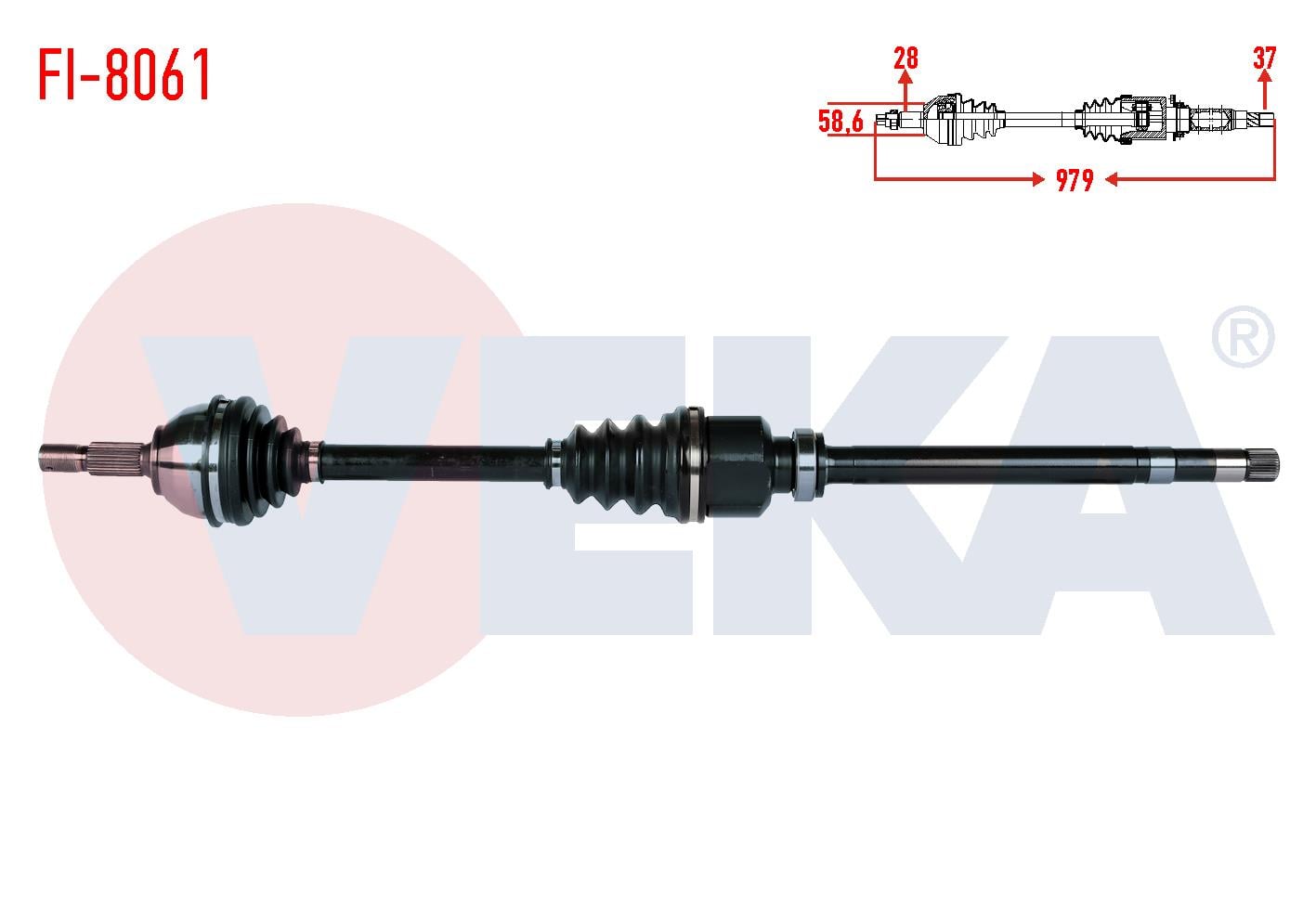 KOMPLE AKS SAG ON FIAT SCUDO (270) 2.0 MJT UZUNLUK 979mm  2007-
