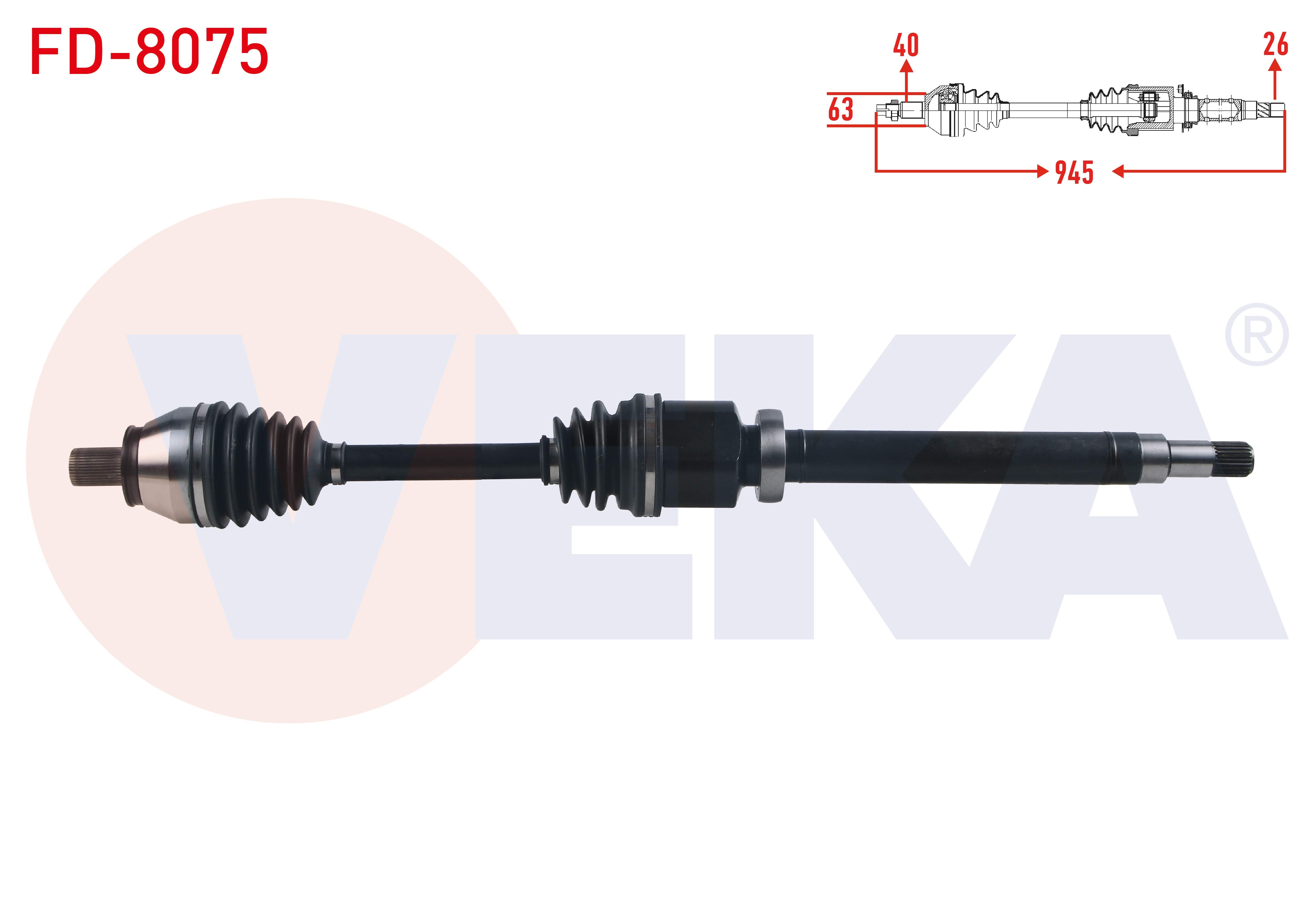 KOMPLE AKS SAG ON FORD MONDEO IV 1.6 TDCI - 2.0 TDCI M-T UZUNLUK 945mm 2007-2014