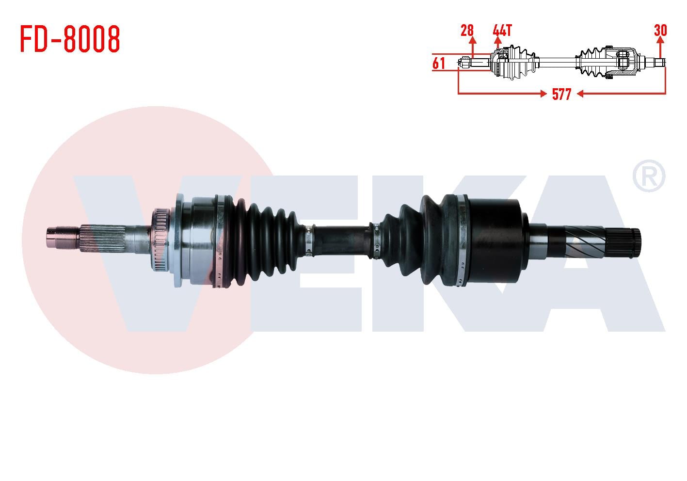 KOMPLE AKS SAG ON FORD RANGER (ET) 2.5 TD 4X4 ABSLI 44 DIS UZUNLUK 577mm 2006-2011