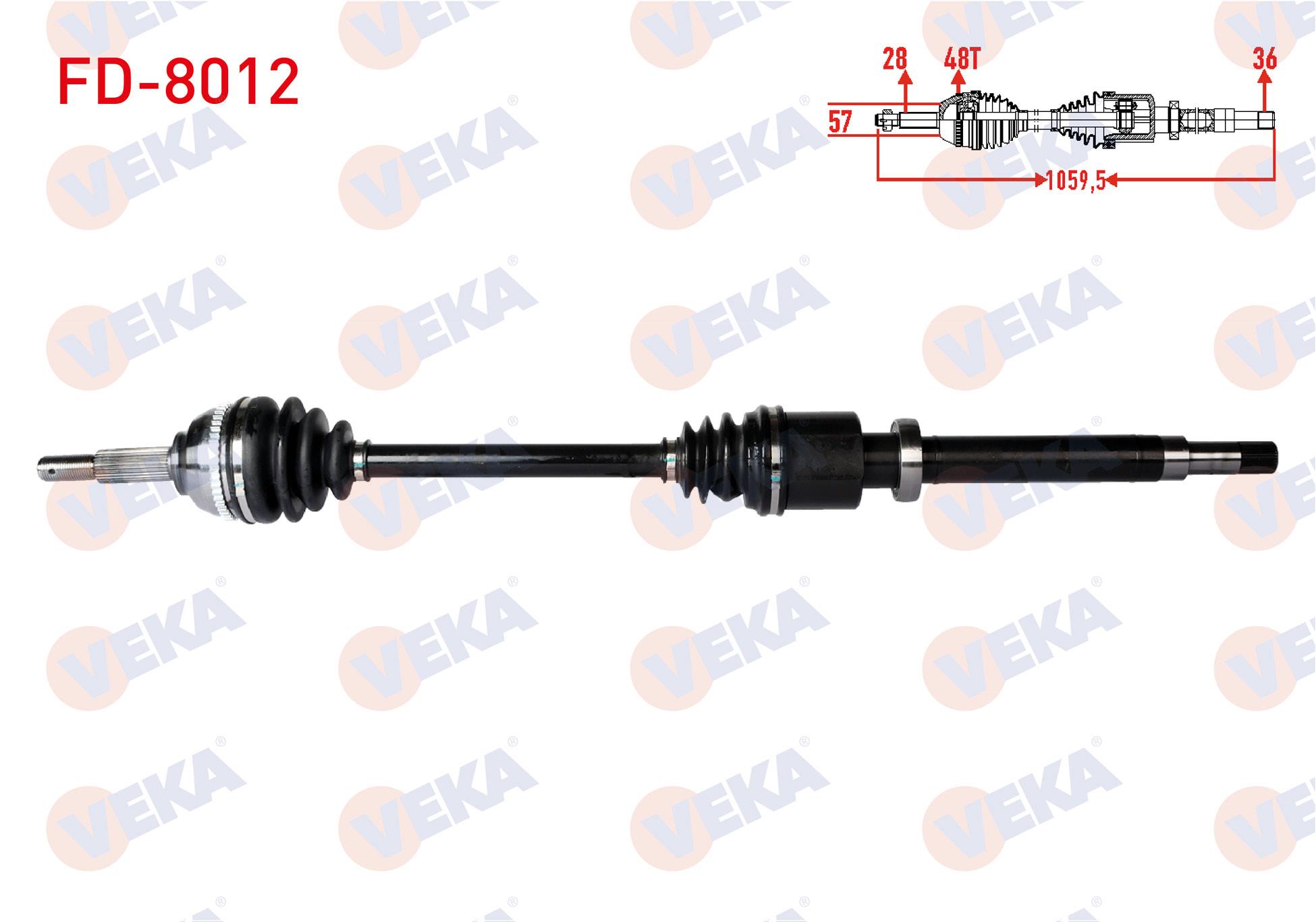 KOMPLE AKS SAG ON FORD TRANSIT (FA_ _) 2.4 TDCI ABSLI 48 DIS UZUNLUK 1059,5mm 2000-2006