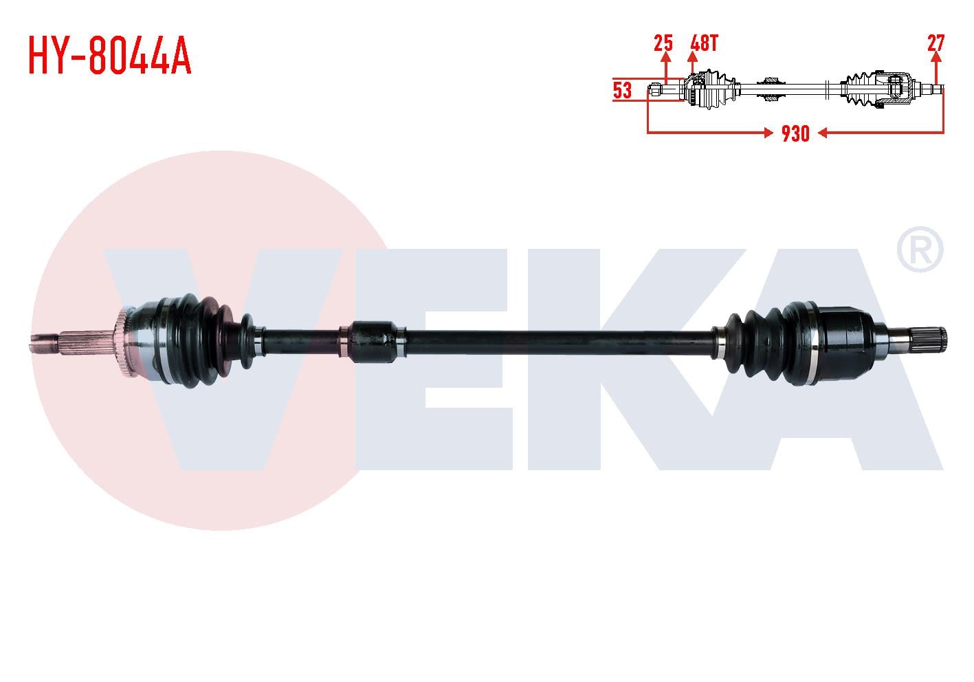 KOMPLE AKS SAG ON HYUNDAI ACCENT BLUE 1.6 CRDI M-T ABSLI ABS 48 DIS UZUNLUK 930mm 2012-