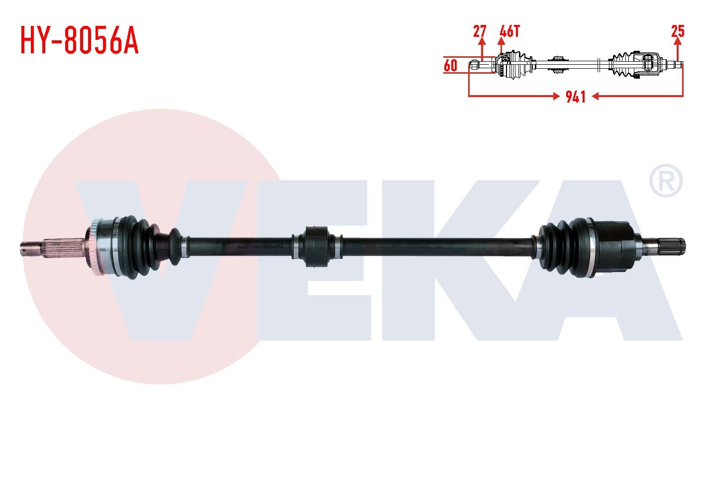 KOMPLE AKS SAG ON HYUNDAI I30 (FD) 1.4i A-T/M-T ABSLI 46 DIS UZUNLUK 941mm 2007-2011