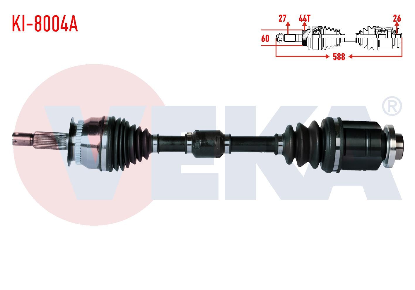 KOMPLE AKS SAG ON KIA CERATO (LD) 1.6 CRDI M-T ABSLI 44 DIS UZUNLUK 588mm 2004-2012