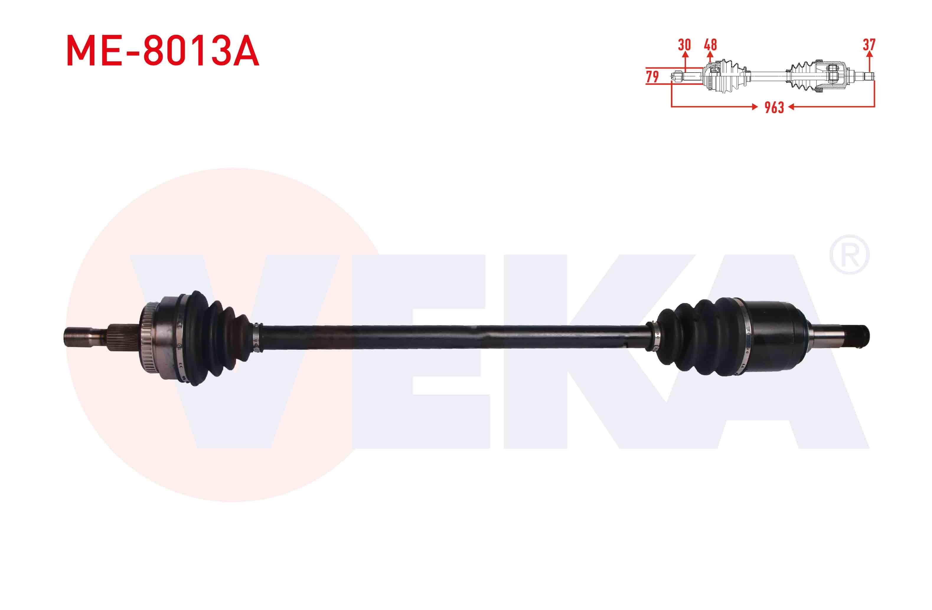 KOMPLE AKS SAG ON MERCEDES M SERISI (W163) ML 270 CDI ABSLI 48 DIS UZUNLUK 963 mm 1998-2005