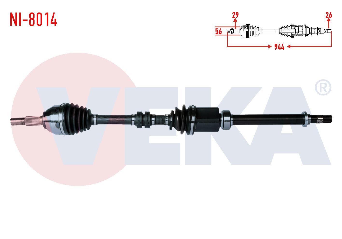 KOMPLE AKS SAG ON NISSAN JUKE (F15) 1.5 DCI UZUNLUK 944mm 2010-