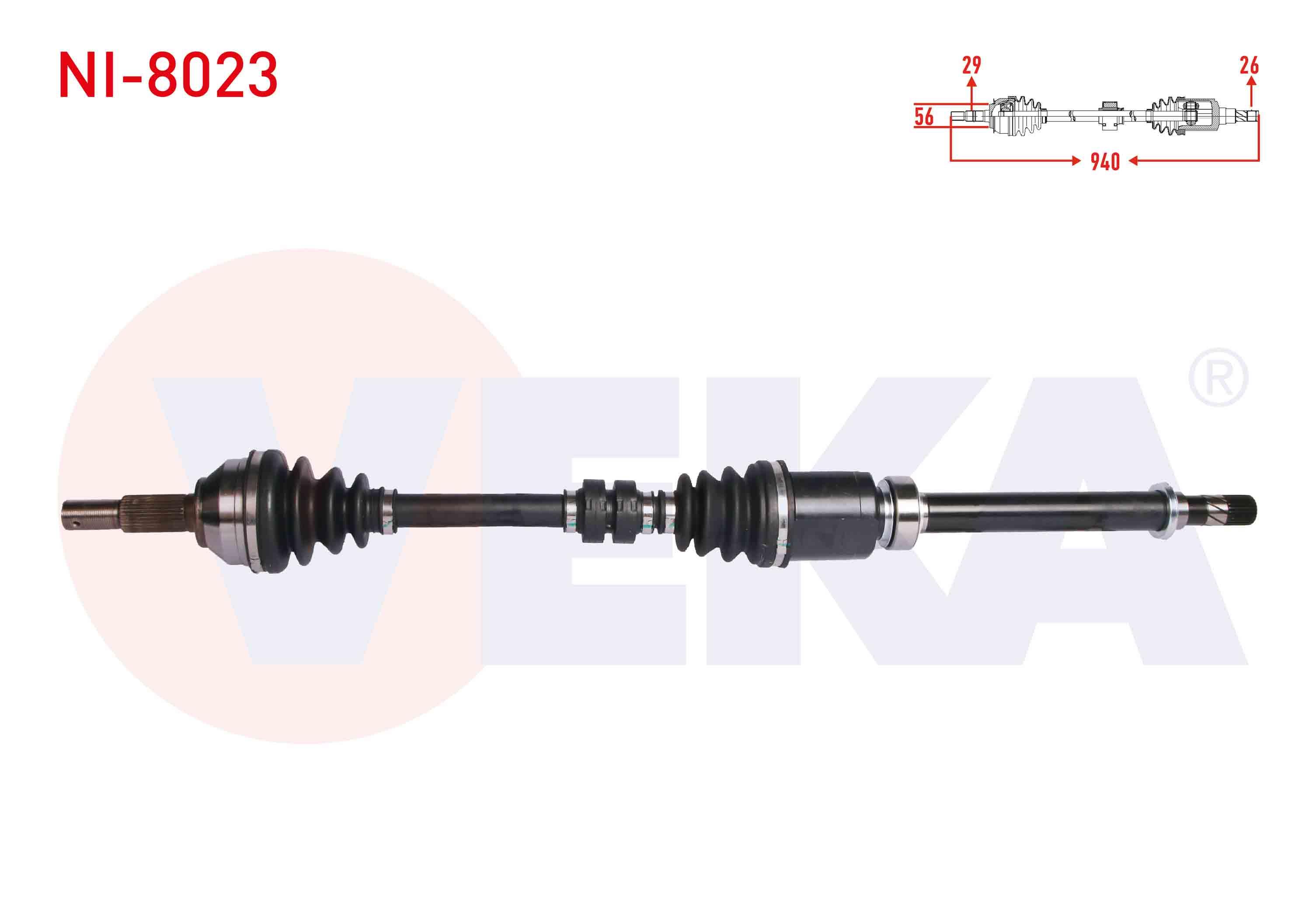 KOMPLE AKS SAG ON NISSAN QASHQAI (J10) 1.6i M-T UZUNLUK 940 mm 2007-2014