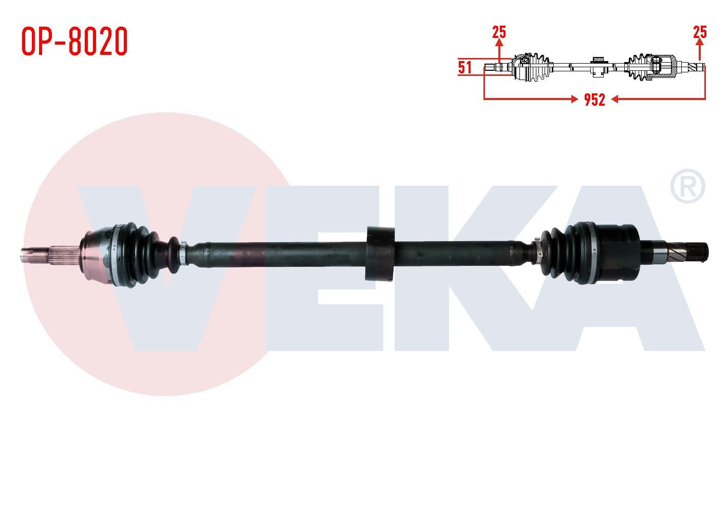 KOMPLE AKS SAG ON OPEL CORSA D 1.3 CDTI  (DTH)  UZUNLUK 952mm2006-2014