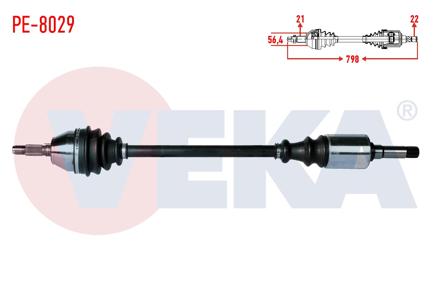 KOMPLE AKS SAG ON PEUGEOT 106 I (1A,1C) 1.4  UZUNLUK 798mm 1991-1996