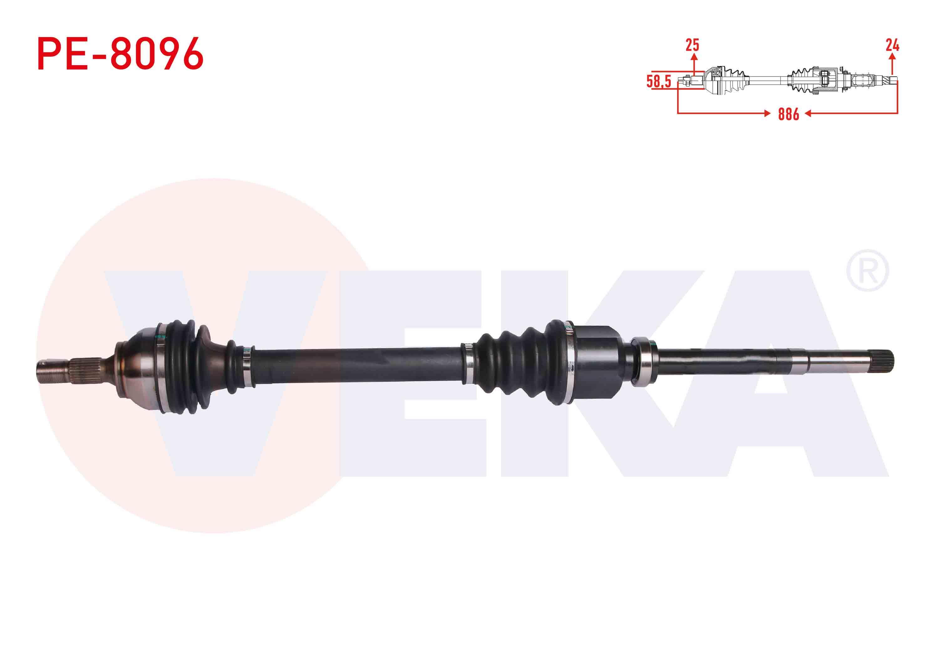 KOMPLE AKS SAG ON PEUGEOT 301 1.6 HDI 100 PS EURO 6 UZUNLUK 886 mm 2018-