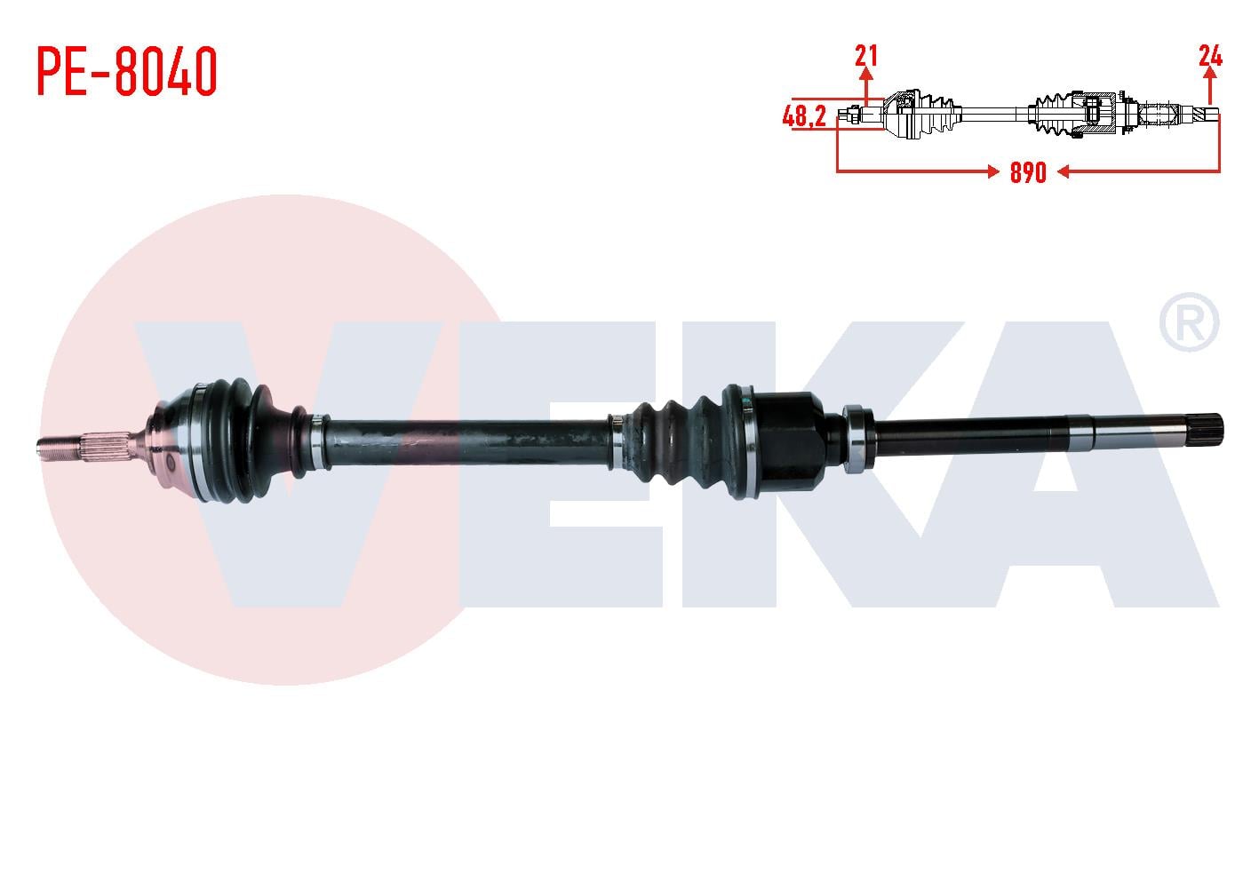 KOMPLE AKS SAG ON PEUGEOT 301 1.6 HDI UZUNLUK 890mm 2012-