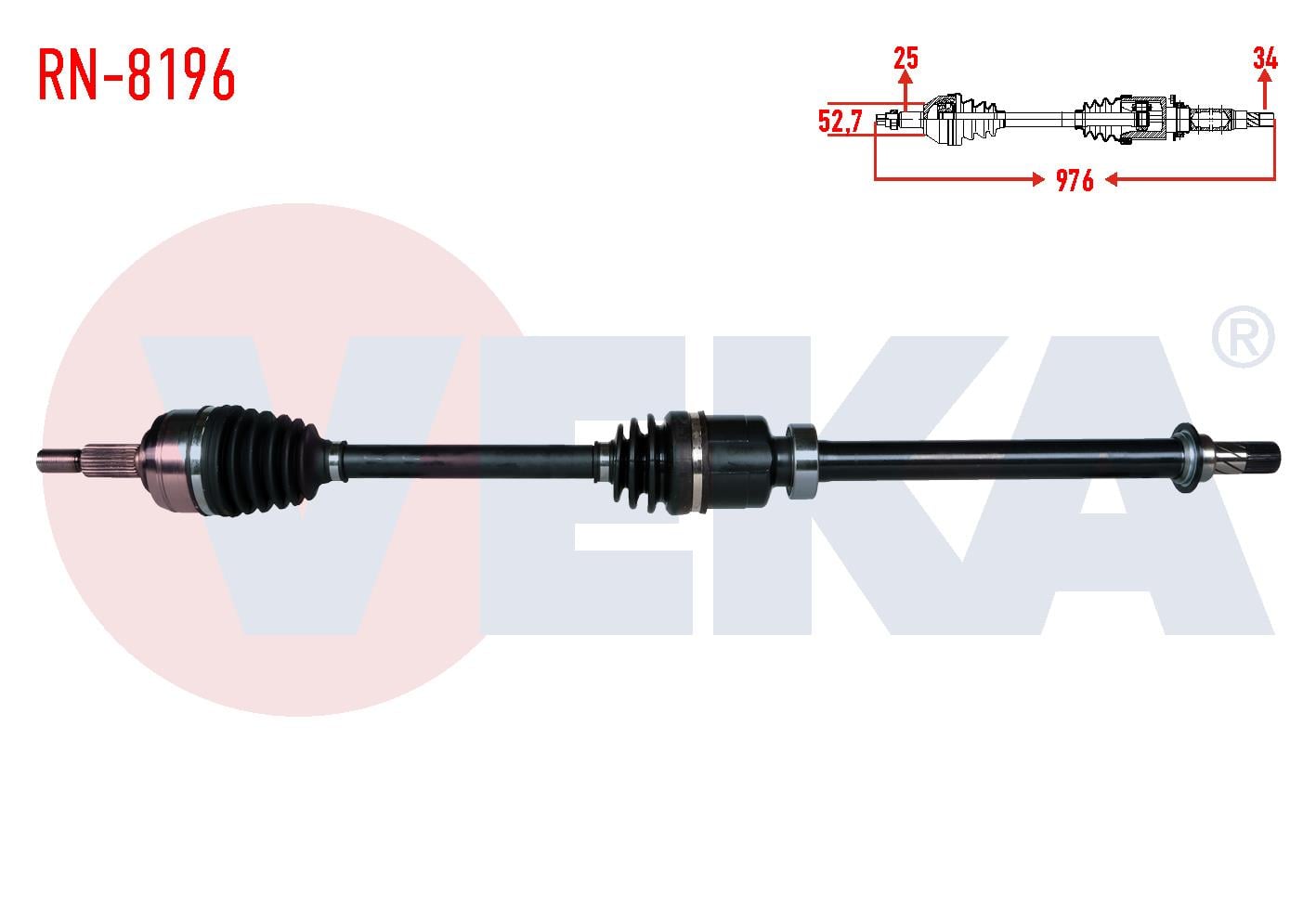 KOMPLE AKS SAG ON RENAULT CAPTUR 1.2 - 1.5 DCI  A-T UZUNLUK 976mm 2013-