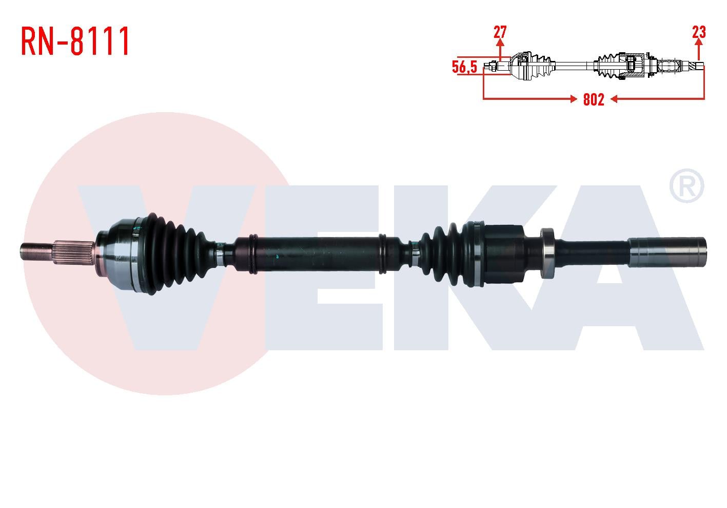KOMPLE AKS SAG ON RENAULT LAGUNA II (BG0/1) 1.8i 16v 5 VITES M-T JR5 SANZIMAN UZUNLUK 802mm 2001-2007