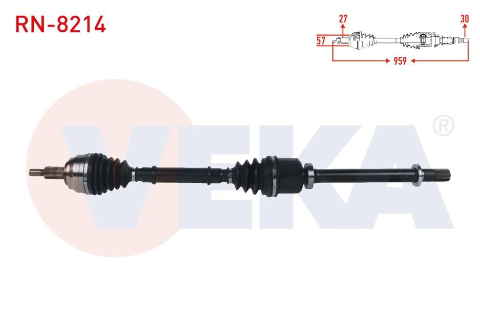 KOMPLE AKS SAG ON RENAULT LAGUNA III 2.0 DCI - 2.0i 16v A-T UZUNLUK 959mm 2007-