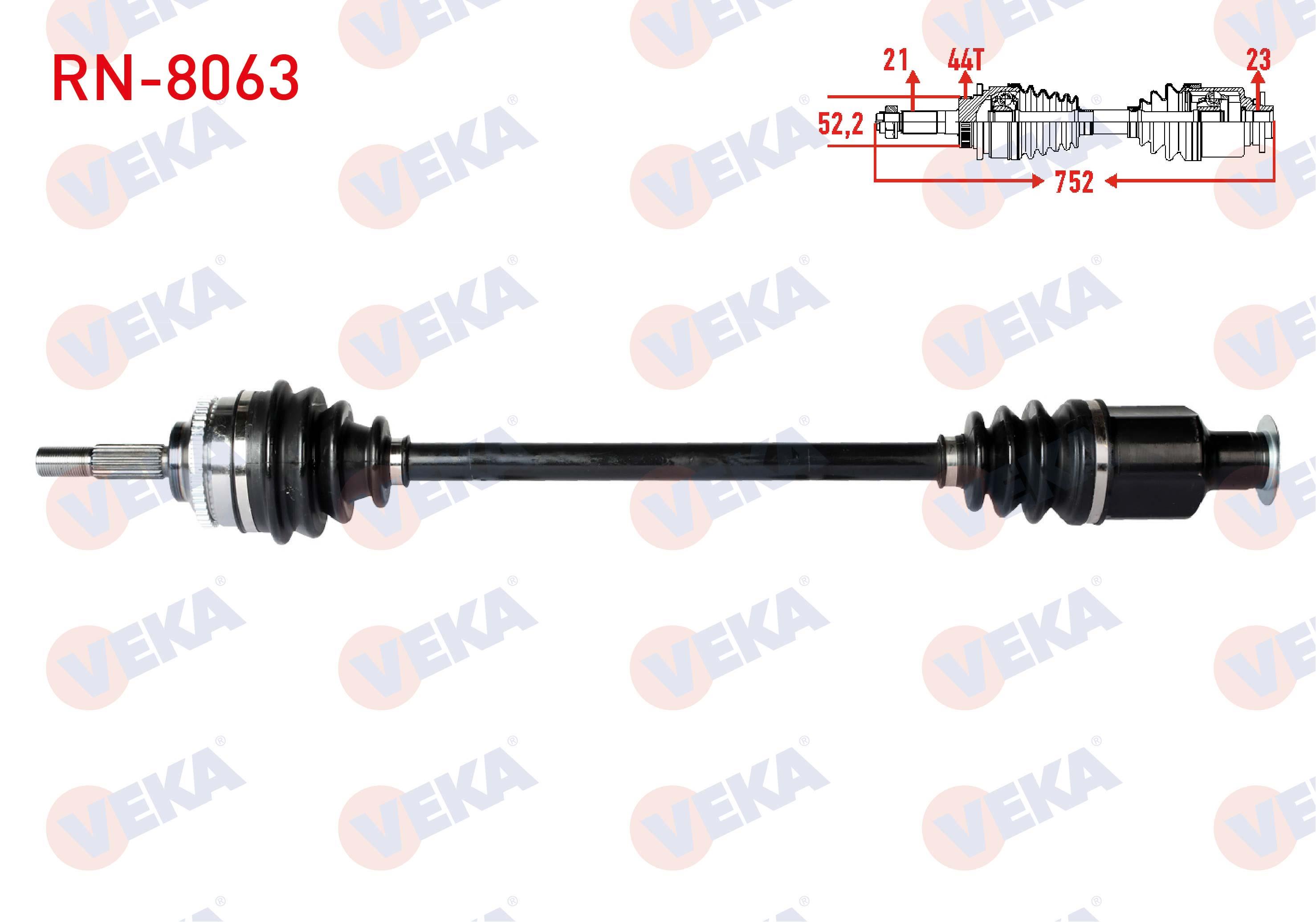 KOMPLE AKS SAG ON RENAULT MEGANE I 1.6 8v - 1.6i 16v ABSLI 44 DIS UZUNLUK 752mm 1996-2003