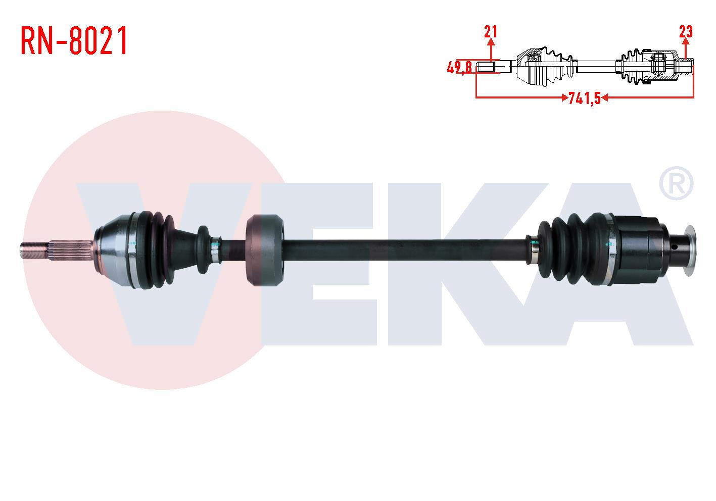 KOMPLE AKS SAG ON RENAULT MEGANE I (BA0/1) 1.6i 8v UZUNLUK 741,5mm 1996-2003