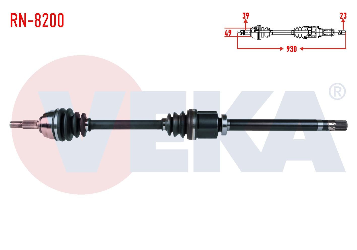 KOMPLE AKS SAG ON RENAULT MEGANE II (BM0/1,CM0/1) 2.0 M-T UZUNLUK 930mm 2002-2008
