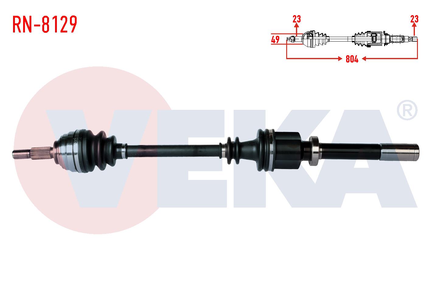 KOMPLE AKS SAG ON RENAULT MEGANE II (BM0/1,CM0/1) 1.6i 16v A-T UZUNLUK 804mm 2002-2008