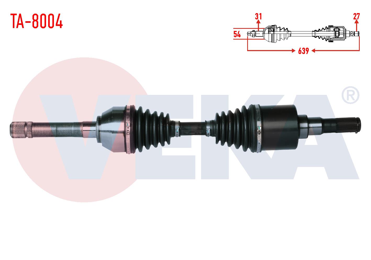 KOMPLE AKS SAG ON TATA XENON 2.2 16v TD UZUNLUK 639mm 2011-