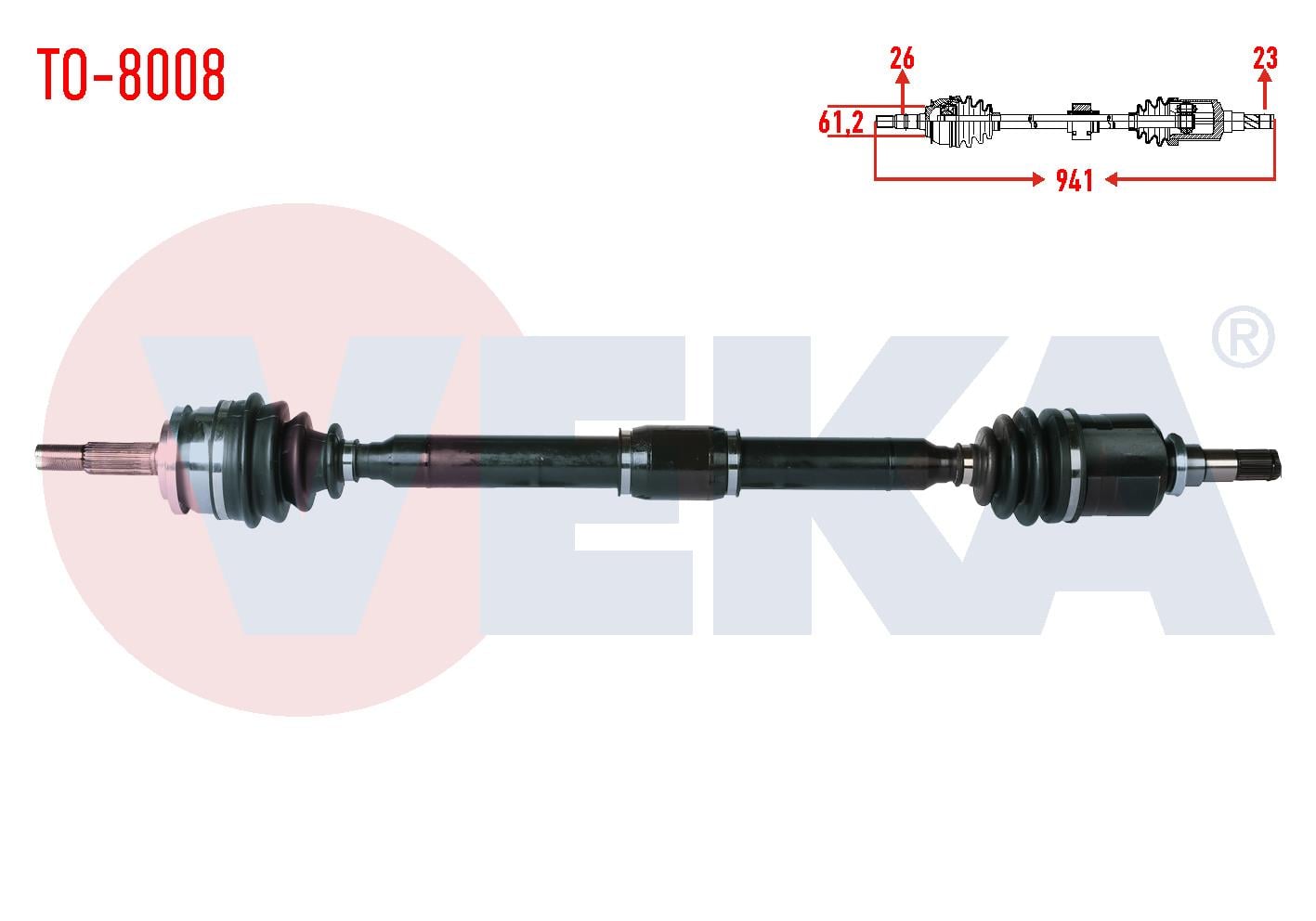 KOMPLE AKS SAG ON TOYOTA COROLLA (E15_) 1.6 VVT-I  UZUNLUK 941mm 2007-2012