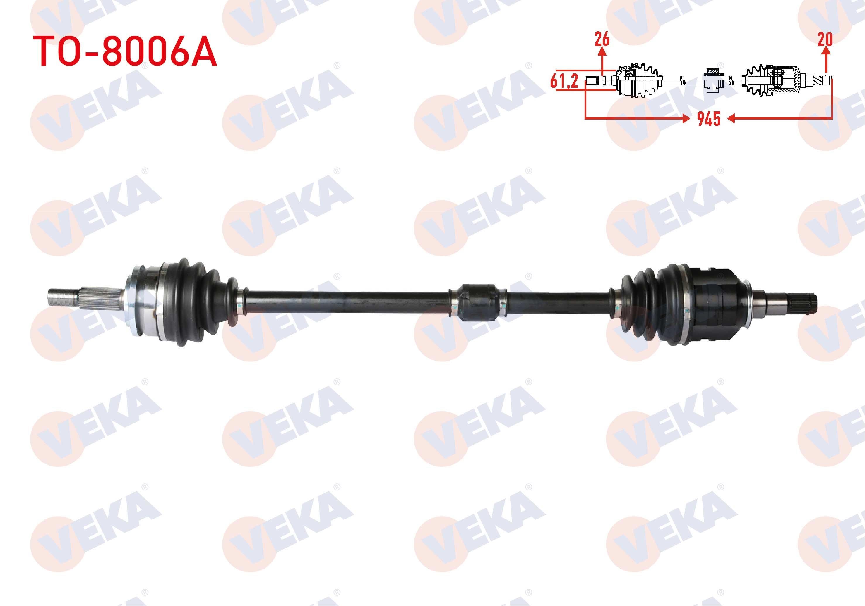 KOMPLE AKS SAG ON TOYOTA COROLLA (E15_) 1.4 D-4D  UZUNLUK 945mm 2007-2012