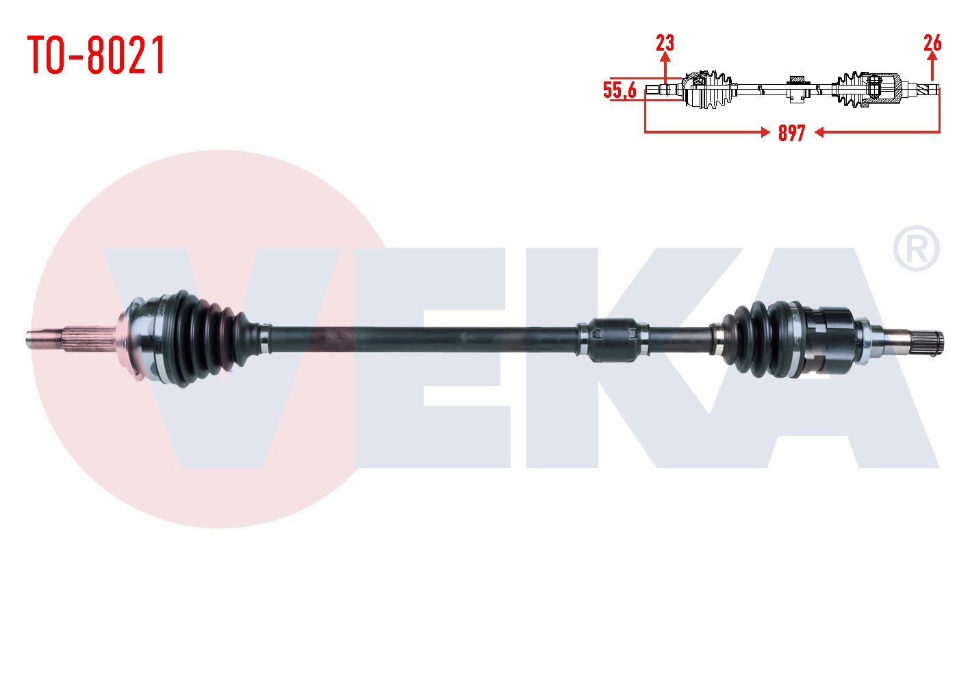 KOMPLE AKS SAG ON TOYOTA YARIS (P9) 1.4 D-4D UZUNLUK 897mm 2006-2010