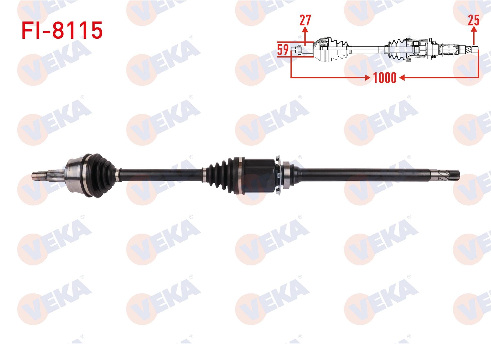 KOMPLE AKS SAG ON UZUNLUK 1000mm FIAT 500 X 1.6 MJT 6AT / 6MT 2014- / JEEP RENEGADE 1.6 CRD 6AT / 6MT 2014-