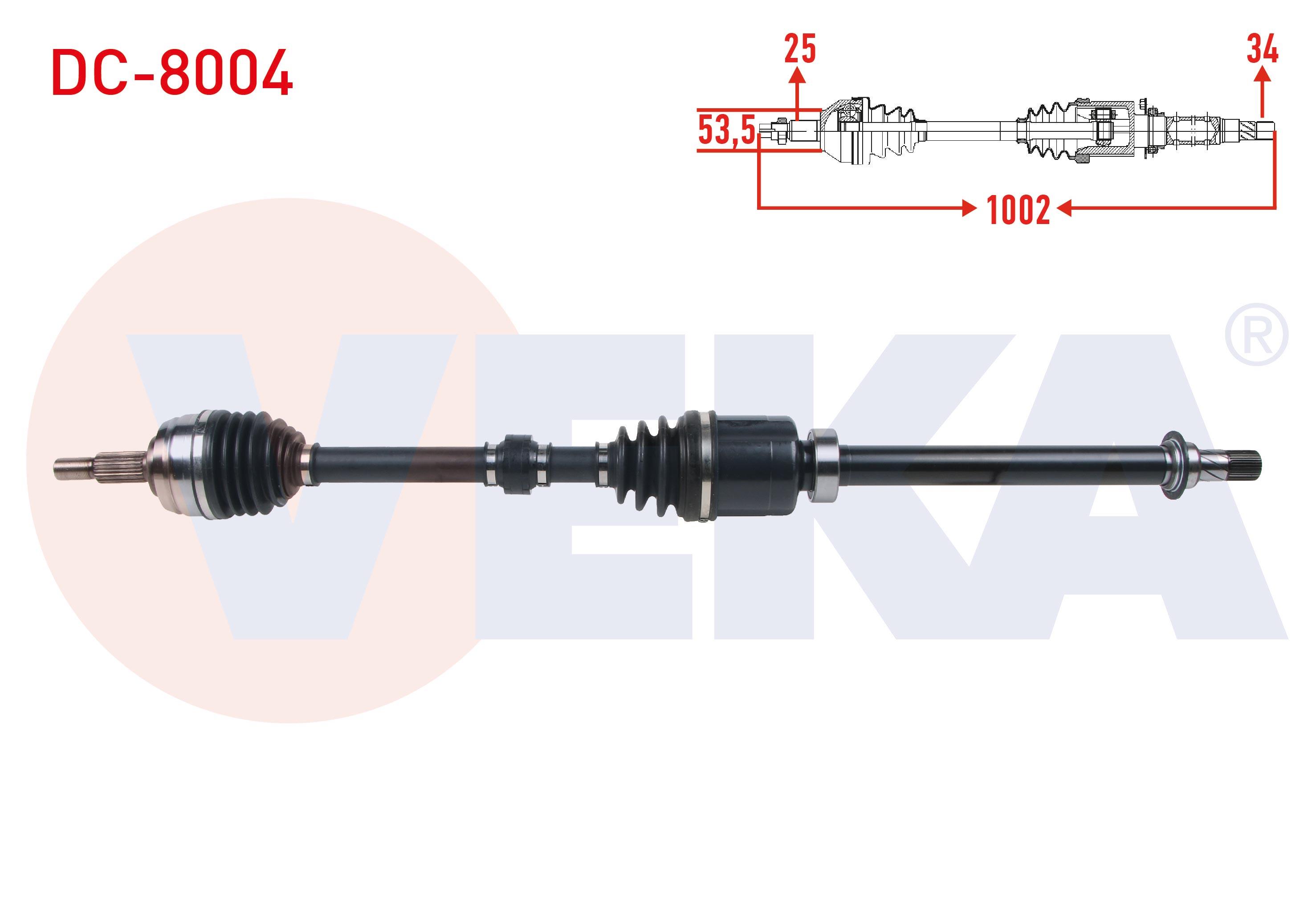 KOMPLE AKS SAG ON UZUNLUK 1002mm DACIA DUSTER 1.5 DCI A-T 2017-