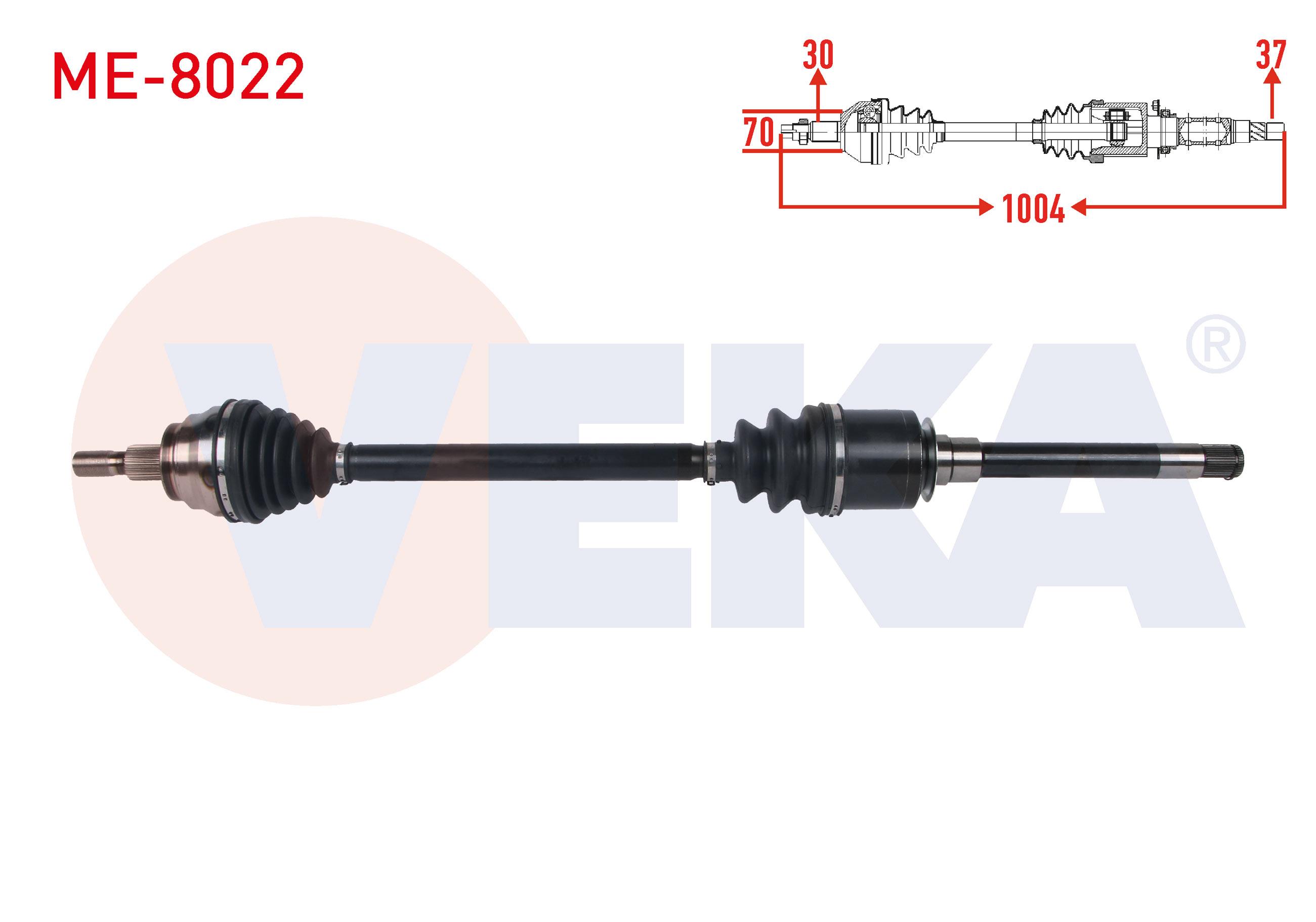 KOMPLE AKS SAG ON UZUNLUK 1004mm MERCEDES GL-SERISI (X164) 320 CDI - 350 CDI 7 A-T 2006-2012/ M SERISI (W164) 280 CDI - 320 CDI - 350 CDI 7 A-T 2005-2011