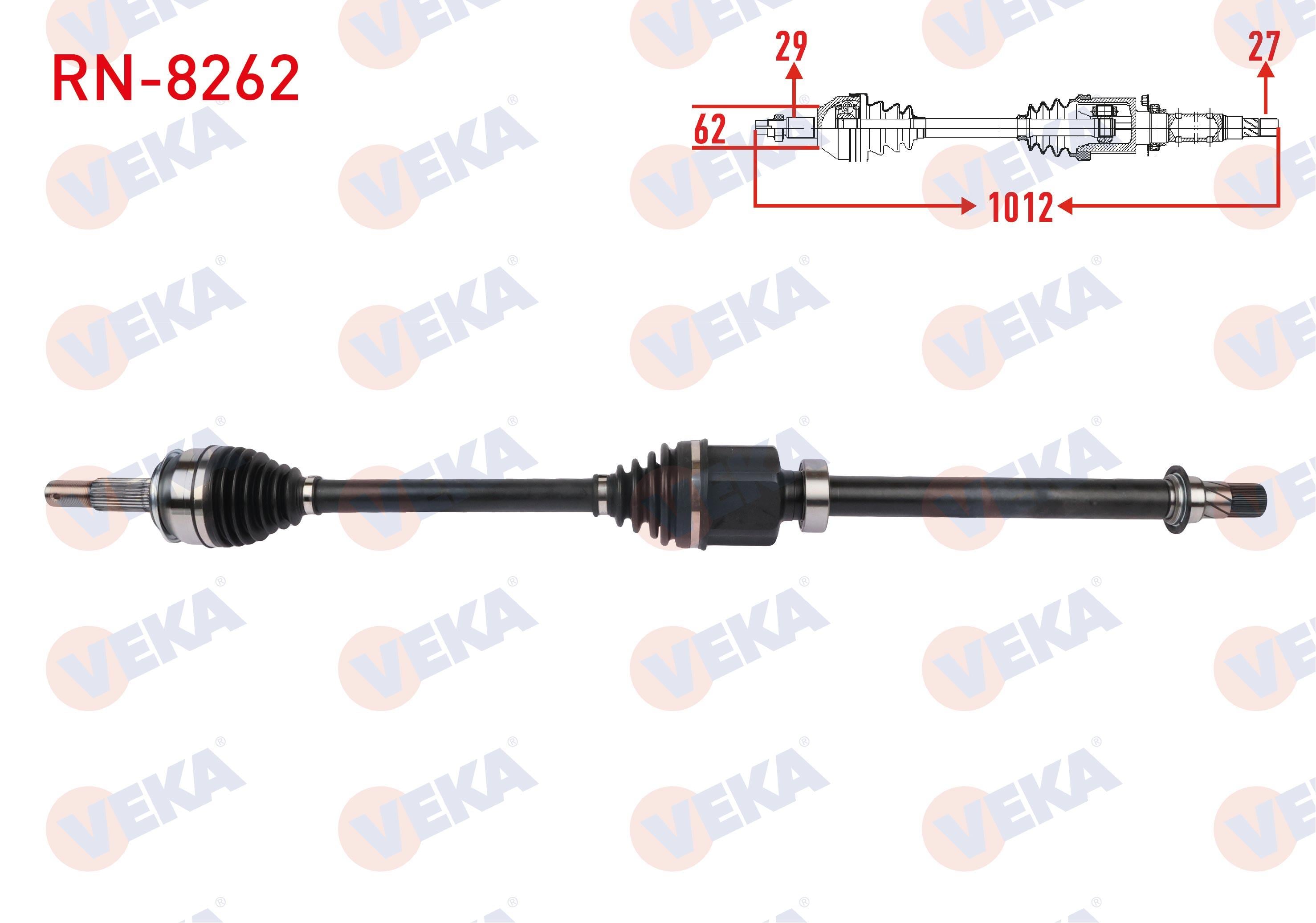 KOMPLE AKS SAG ON UZUNLUK 1012mm (7 VITES CIFT KAVRAMA) RENAULT KADJAR 1.5 BlueDCI 2018- / NISSAN QASHQAI II 1.5 dCi 2018-