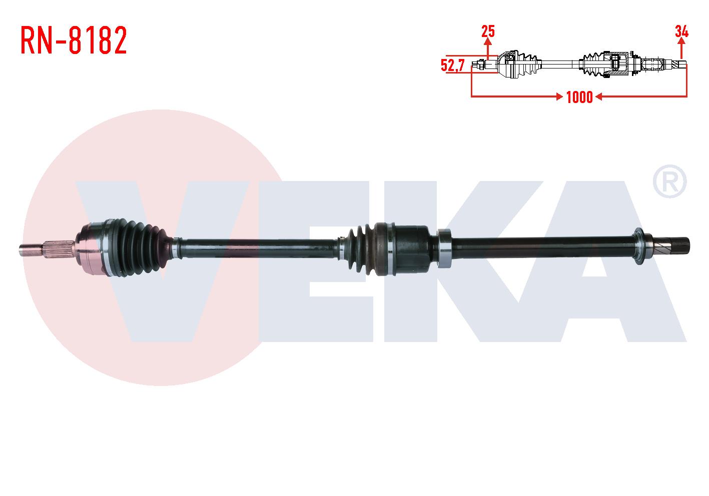 KOMPLE AKS SAG ON UZUNLUK 1040mm RENAULT MEGANE IV (BVA6) 1.5 DCI (EURO 6) 6 A-T (SNZ-DC4) 2016-