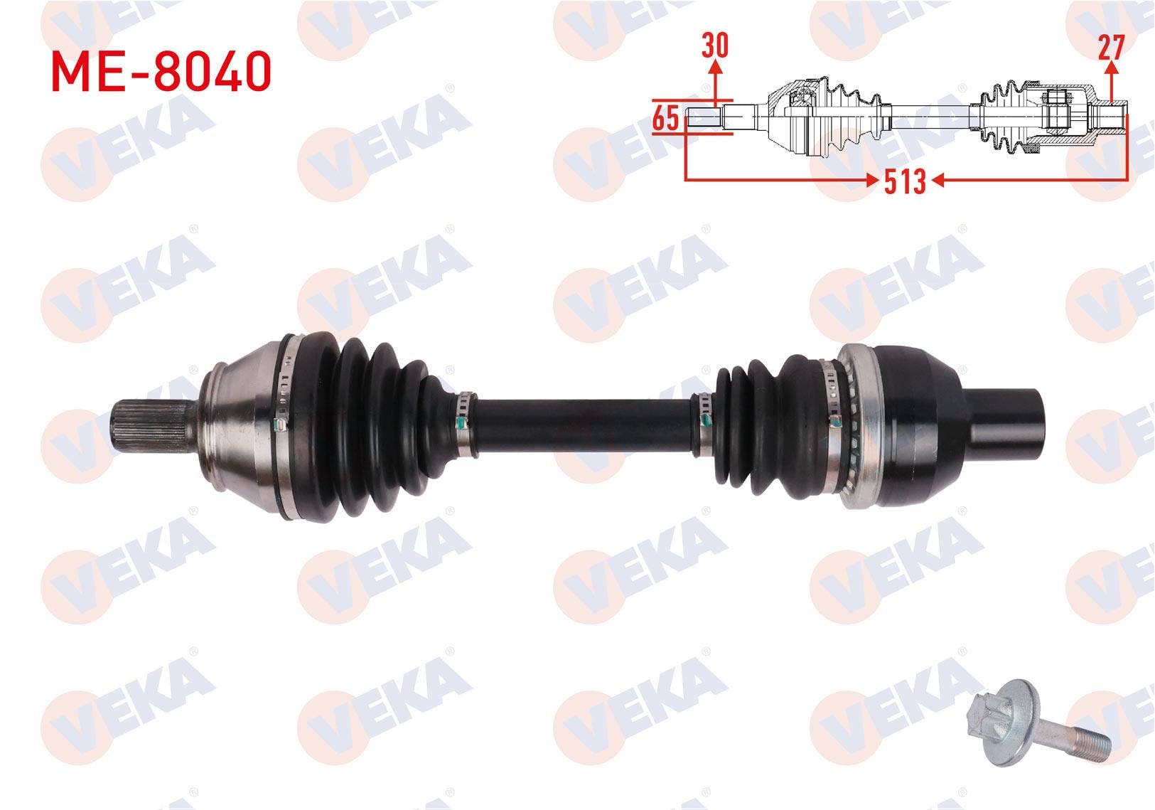 KOMPLE AKS SAG ON UZUNLUK 531mm MERCEDES CLA (C118) CLA 180 - CLA 200 2019-