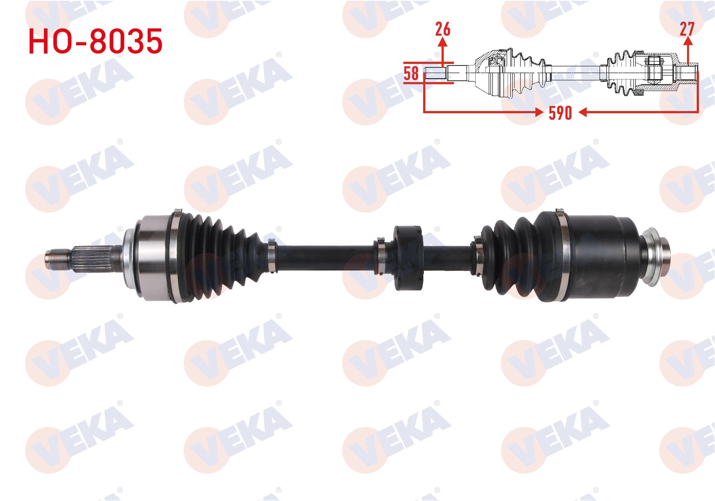 KOMPLE AKS SAG ON UZUNLUK 590mm HONDA CIVIC 1.6 M-T 2005-2012