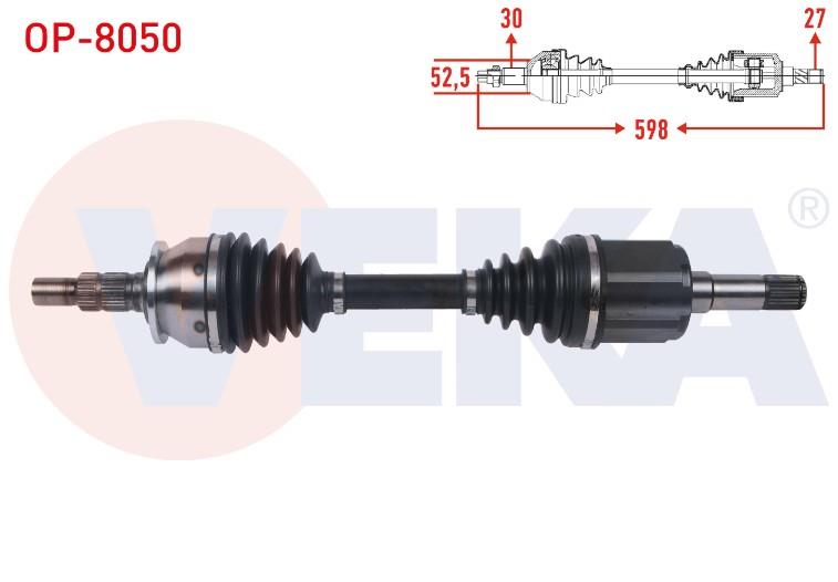 KOMPLE AKS SAG ON UZUNLUK 598mm OPEL ASTRA J HB 1.6 T A-T 2009-2016 / ASTRA J SEDAN 1.6 CDTI 1.6 SIDI A-T 2009-2016