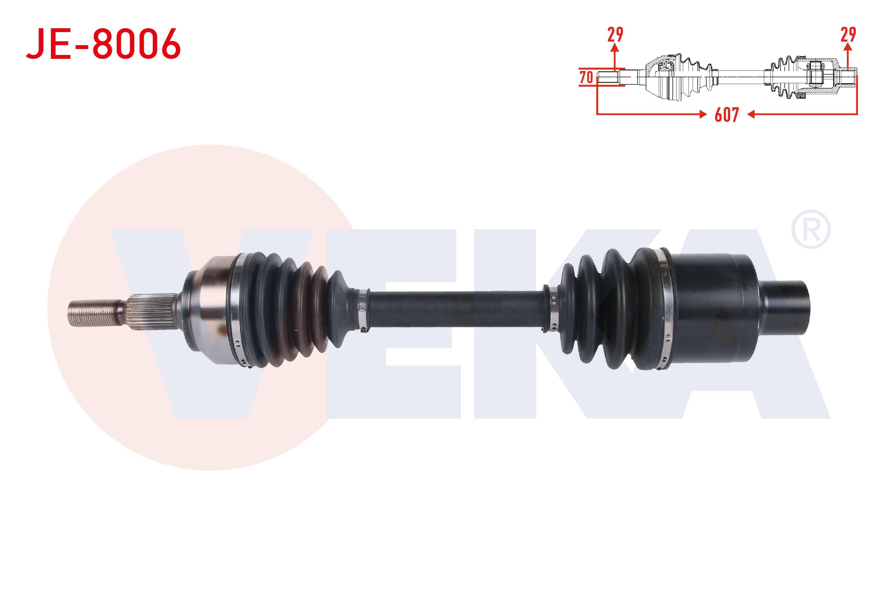 KOMPLE AKS SAG ON UZUNLUK 607mm JEEP GRAND CHEROKEE III (WH,WK) 3.0 CRD 2005-2010 / COMMANDER (XK) 3.0 CRD 2005-2010
