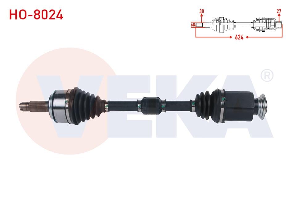 KOMPLE AKS SAG ON UZUNLUK 624mm HONDA HR-V (RU) 1.5 I-VTEC A-T 2016-