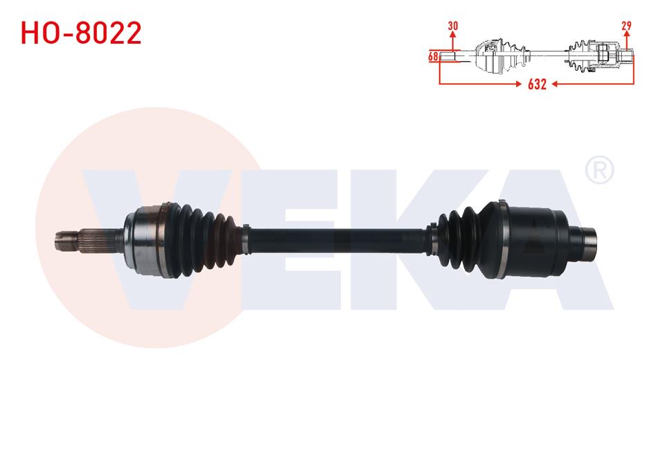 KOMPLE AKS SAG ON UZUNLUK 632mm HONDA CR-V IV 1.6i DTEC M-T 2012-2014