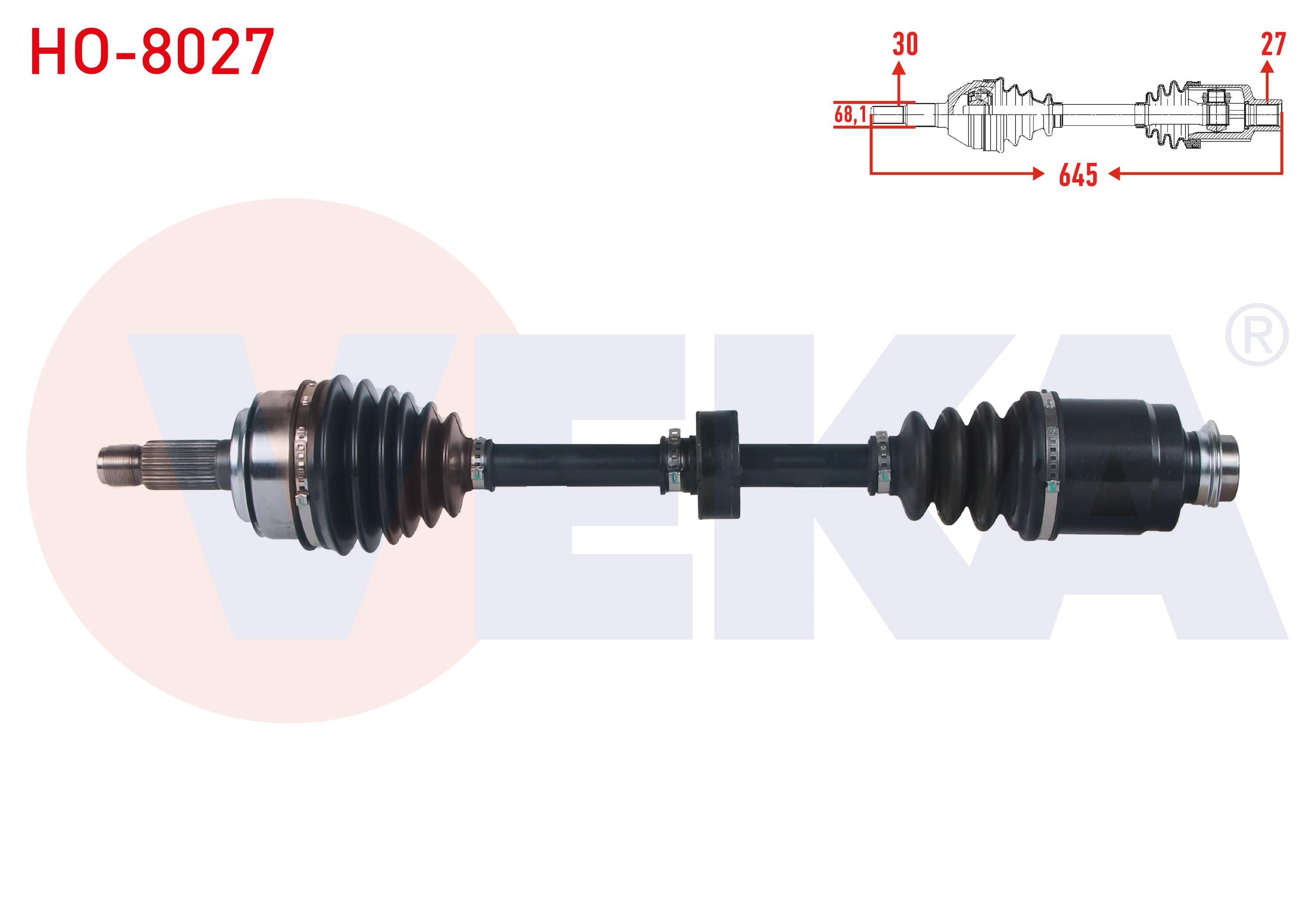 KOMPLE AKS SAG ON UZUNLUK 645mm HONDA ACCORD VIII (CU) 2.0 I-VTEC 2008-2015