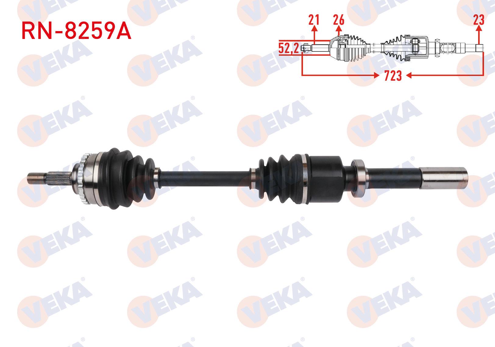 KOMPLE AKS SAG ON UZUNLUK 723mm ABSLI 26 DIS RENAULT CLIO II 1.6 16v 1998-2005