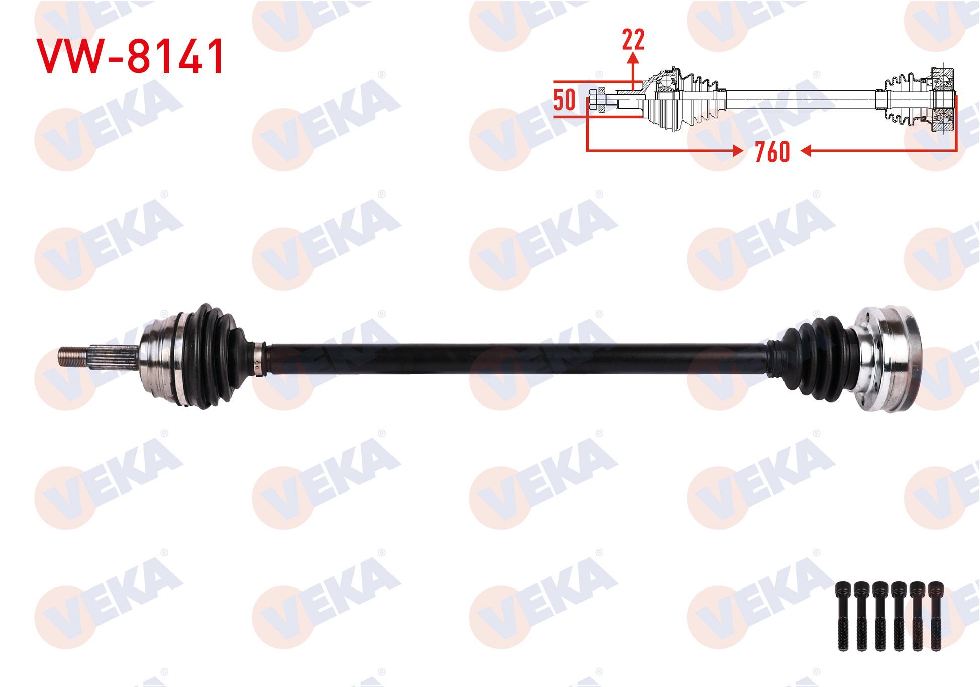 KOMPLE AKS SAG ON UZUNLUK 760mm VOLKSWAGEN POLO CLASSIC 1.6 M-T 1995-2001 / SEAT IBIZA II 1.3 - 1.4 - 1.6 M-T 1993-2002 / CORDOBA 1.6 M-T 1993-2002